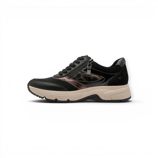 Tamaris Sneaker (Materialmix, mit seitlichen Reissverschluss) 8-83705-45 schwarz Damen