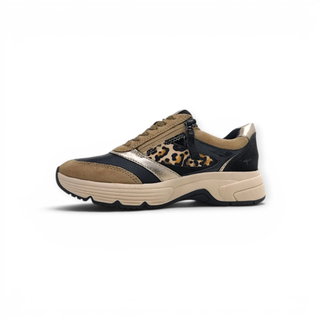 Tamaris Wide Fit Sneaker (material mix, with side zip) 8-83705-45 brown/black ladies