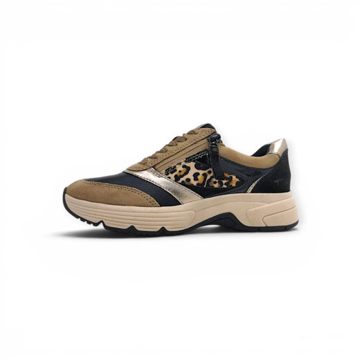 Tamaris Sneaker (Materialmix, mit seitlichen Reissverschluss) 8-83705-45 braun/schwarz Damen