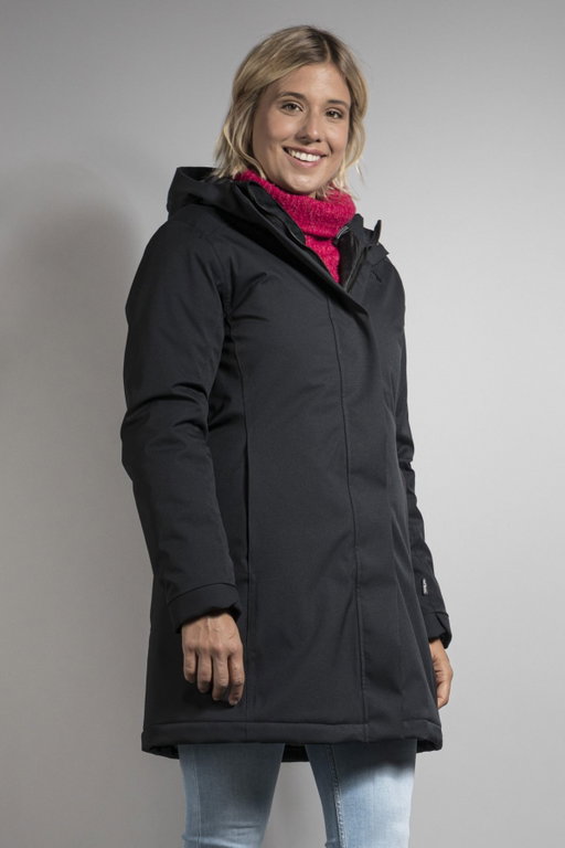 Tatonka Wintermantel Stir Hooded Coat (wasser- und winddicht, atmungsaktiv) schwarz Damen