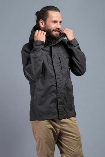 Tatonka Transition Jacket Jesper Hooded in Dark Grey Men