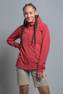Tatonka Softshell Jacket Cesi Hooded (windproof, breathable) red Women