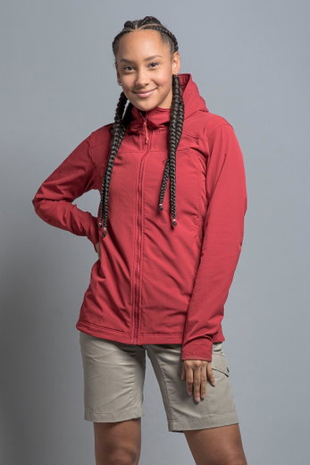 Tatonka Softshelljacke Cesi Hooded (winddicht, atmungsaktiv) rot Damen