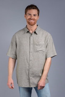 Tatonka Hiking Shirt Tiark (made from hemp and cellulose fiber Lyocell) bark green Men