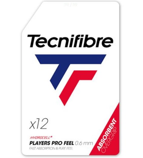 Tecnifibre Overgrip Players Pro Feel 0.6mm (Schweissabsorption) weiss - 12er Zip Beutel