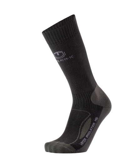 Therm-Ic Wandersocke Crew Winter Insulation Mid (kuschelwarme Fleece-Socken) schwarz - 1 Paar