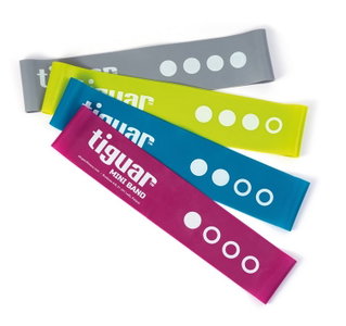 Tiguar Fitnessband Mini Band (gelb/grau/blau/violett) 4er Set