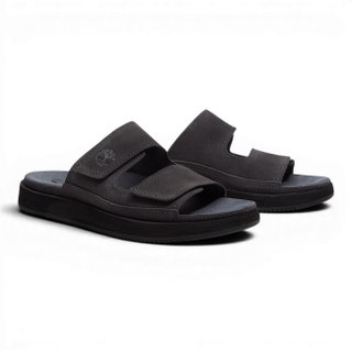 Timberland Casco Cove Slide Sandal (Premium Leather) dark grey men's