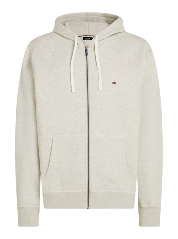 Tommy Hilfiger Kapuzenpullover Full Zip Fleece-Hoodie (Baumwollmix) oat milchweiss Herren