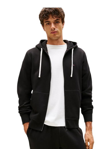 Tommy Hilfiger Kapuzenpullover Full Zip Fleece-Hoodie (Baumwollmix) schwarz Herren