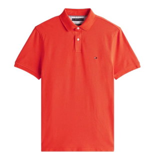Tommy Hilfiger Freizeit-Polo 1985 Regular Fit Pique (Baumwolle) orangerot Herren
