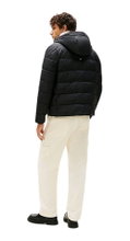 Tommy Hilfiger Winter-Steppjacke Mid Weight Hooded (warm, mit Kapuze) schwarz Herren