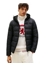 Tommy Hilfiger Winter-Steppjacke Mid Weight Hooded (warm, mit Kapuze) schwarz Herren