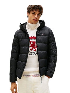 Tommy Hilfiger Winter-Steppjacke Mid Weight Hooded (warm, mit Kapuze) schwarz Herren