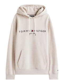 Tommy Hilfiger Kapuzenpullover Flex-Fleece Logo Hoodie (Baumwollmix) beige/pebble Herren
