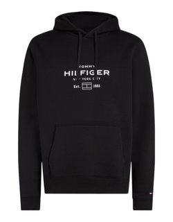 Tommy Hilfiger Kapuzenpullover Oval Graphic Hoodie (Baumwollmix) schwarz Herren