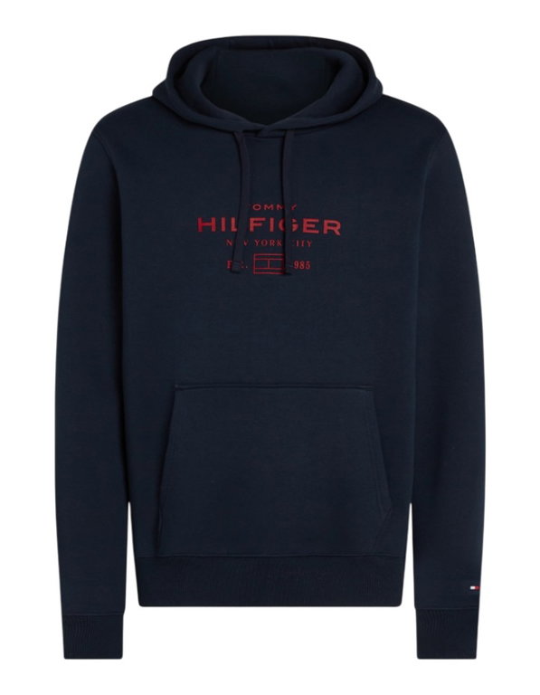 Tommy Hilfiger Kapuzenpullover Oval Graphic Hoodie (Baumwollmix) dunkelblau Herren