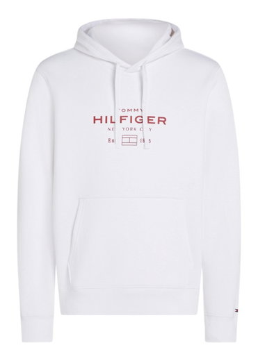 Tommy Hilfiger Kapuzenpullover Oval Graphic Hoodie (Baumwollmix) weiss Herren