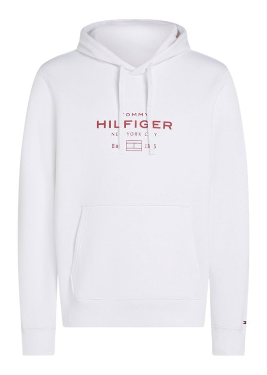 Tommy Hilfiger bluza z kapturem Oval Graphic Hoodie (mieszanka bawełny) biała męska