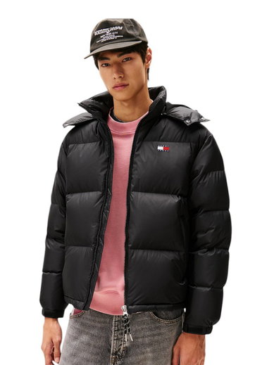 Tommy Jeans Winter-Daunenjacke Alaska Down Puffer EXT (warm, mit Kapuze) schwarz Herren