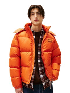 Tommy Jeans Winter-Daunenjacke Alaska Down Puffer EXT (warm, mit Kapuze) orange Herren