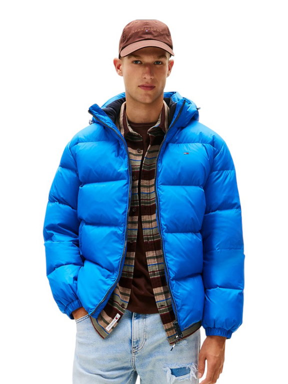 Tommy Jeans Winter-Daunenjacke Essential Down Jacket EXT mit Kapuze (warm, wasserabweisend) indigoblau Herren