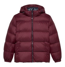 Tommy Jeans Winter-Daunenjacke Essential Down Jacket EXT mit Kapuze (warm, wasserabweisend) burgunderrot Herren