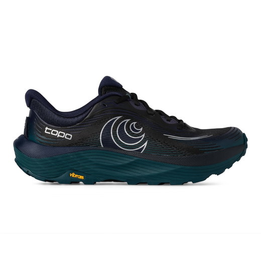 Topo Trail-Laufschuhe Ultraventure 5 (Stabilität, Langstrecke, breitere Zehenbox) schwarz/tealblau Herren