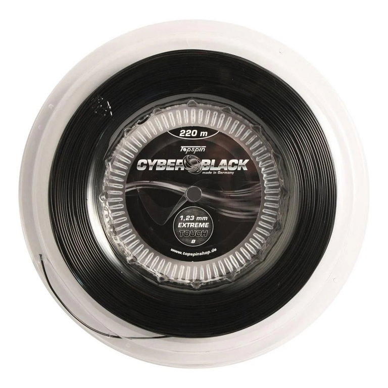 Topspin Tennis String Cyber Black (Durability+Control) black 110m roll