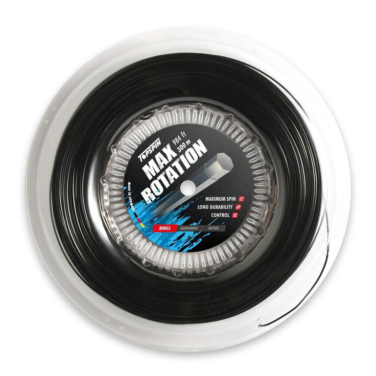 Topspin Tennissaite Max Rotation (Haltbarkeit+Spin) schwarz 300m Rolle