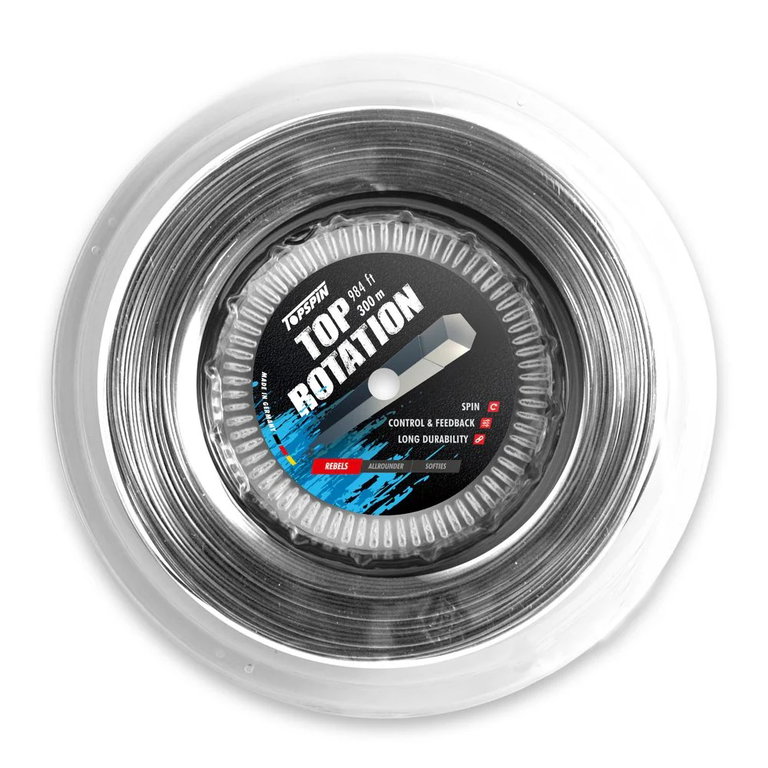 Topspin Tennis String Top Rotation (Durability + Spin) grey 300m reel