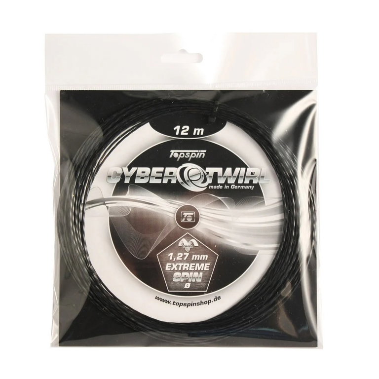 TopSpin Tennissaite Cyber Twirl (Haltbarkeit+Spin) schwarz 12m Set
