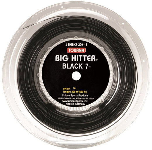 Tourna Tennissaite Big Hitter black 7 (Spin+Haltbarkeit) schwarz 220m Rolle