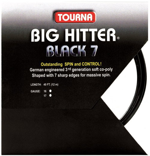 Tourna Tennissaite Big Hitter black 7 schwarz 12m Set