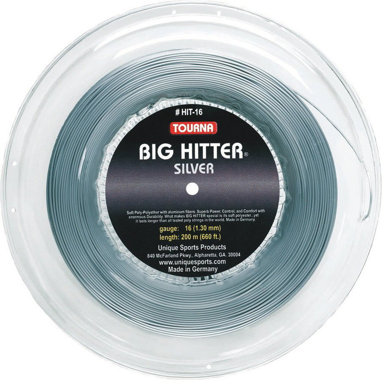 Tourna Tennissaite Big Hitter (Haltbarkeit) silber 220m Rolle
