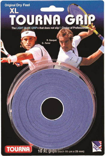 Tourna Overgrip Grip XL 0.45mm blau 10er Rolle