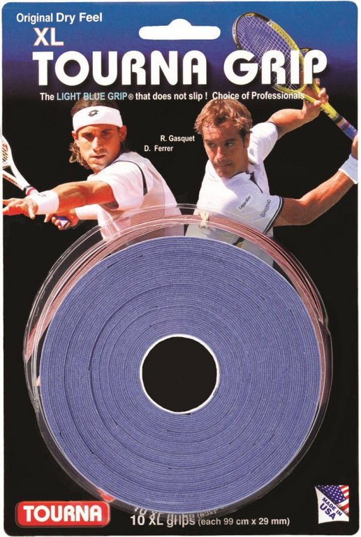 Tourna Overgrip Grip XL 0.45mm blue 10 pack