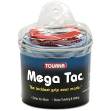 Tourna Overgrip Mega Tac (ekstremalna przyczepność, trwały, szeroki) niebieski 30 sztuk w woreczku
