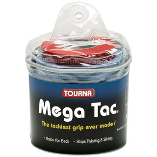Tourna Overgrip Mega Tac (extreme Griffigkeit, haltbar, breit) blau 30er Clip-Beutel