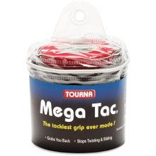 Tourna Overgrip Mega Tac (ekstremalna przyczepność, trwały, szeroki) czarny 30 sztuk w opakowaniu