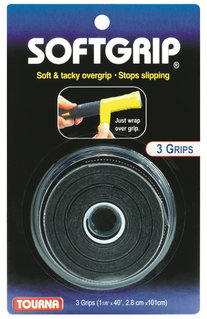 Tourna Overgrip Softgrip black pack of 3