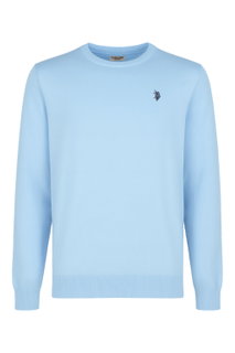 U.S. Polo Assn. Pullover Crewneck US16859 (100% Baumwolle) hellblau Herren