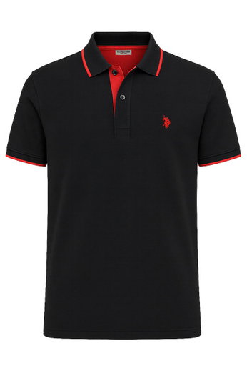 U.S. Polo Assn. Freizeit-Polo US16300 (Baumwolle) schwarz Herren