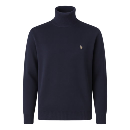 U.S. Polo Assn. Sweter z golfem US16315 (100% bawełna) granatowy mężczyźni