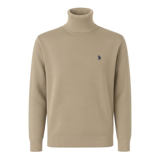 U.S. Polo Assn. Pullover Turtleneck US16315 (100% Baumwolle) beige Herren
