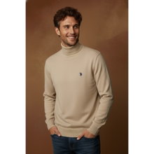 U.S. Polo Assn. Pullover Turtleneck US16315 (100% Baumwolle) beige Herren