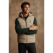 U.S. Polo Assn. Steppweste US17022 mit Kapuze beige Herren