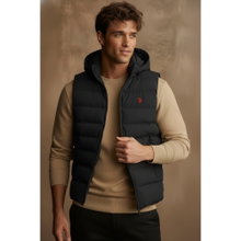 U.S. Polo Assn. Steppweste US17022 mit Kapuze schwarz Herren