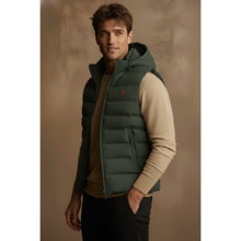 U.S. Polo Assn. Steppweste US17022 mit Kapuze dunkelgrün Herren