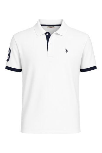 U.S. Polo Assn. Freizeit-Polo US16927 (100% Baumwolle) weiss Herren